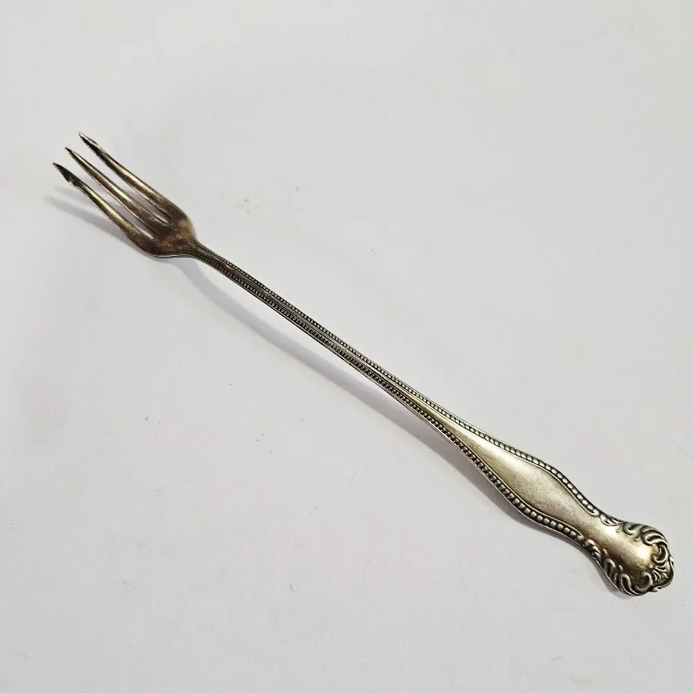 Antique William Adams Eaton Silver Plated Long Olive Pickle Cocktail Fork